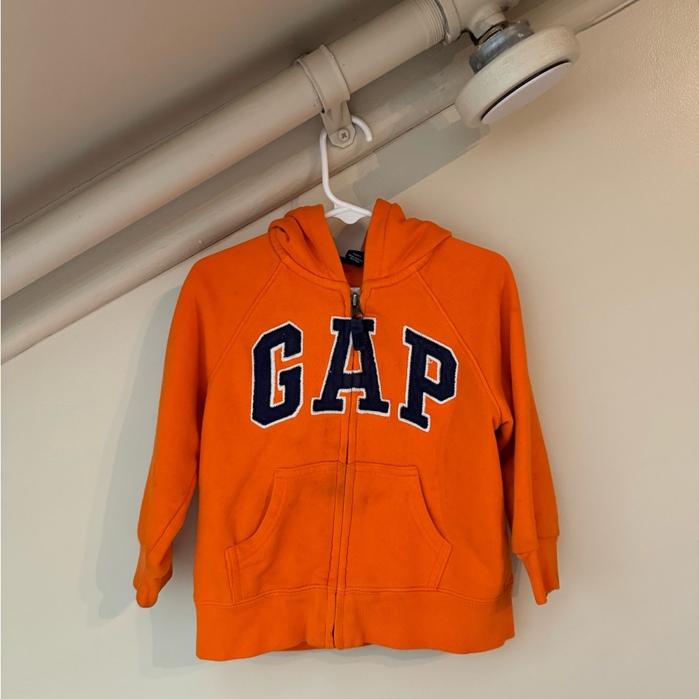 Orange zip up hoodie